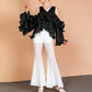 Tropical Draped Ruffle Top