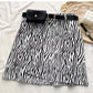 Zebra print bag belted skirt