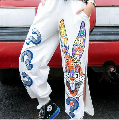 Bunny Embellished Track Pants
