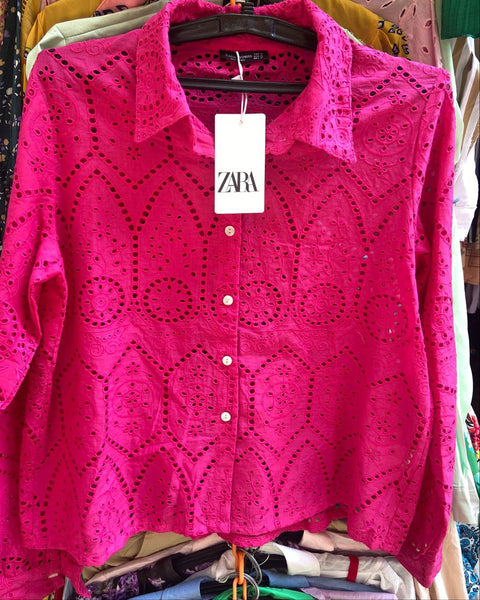 Pink Cutwork Shirt