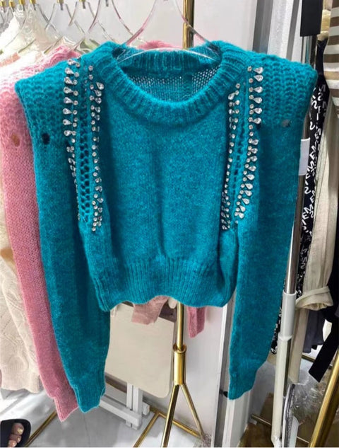 Embellished Knitted Pullover