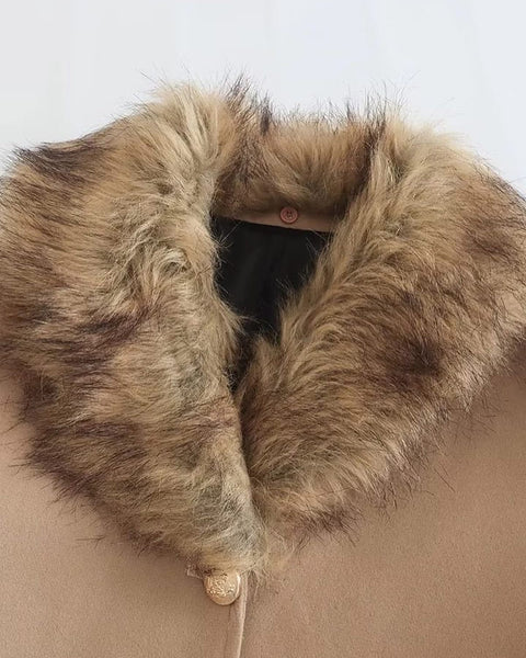 Luxury Coat With Detachable Faux Fur