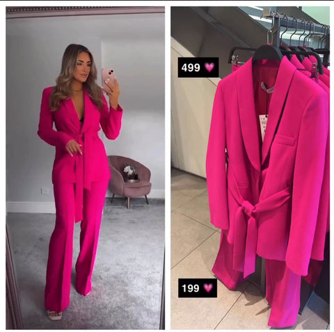 Pink Blazer Pant Set