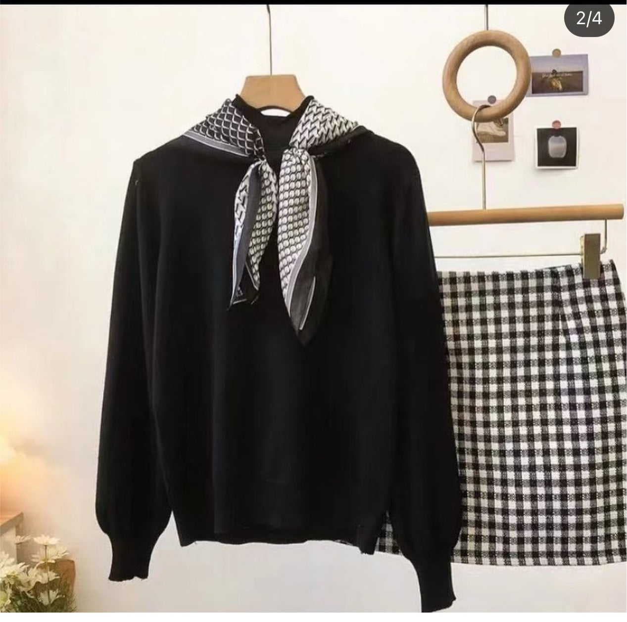 Vintage Scarf Style Sweater