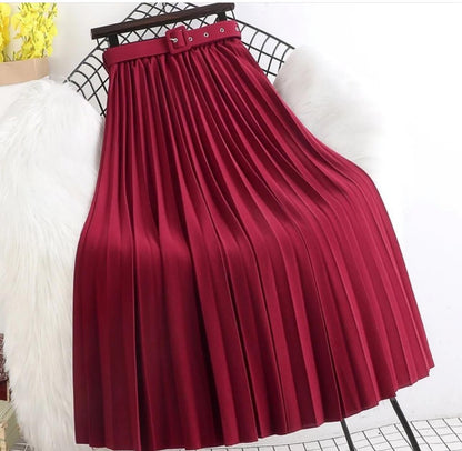 Pleated Skirt With Belt