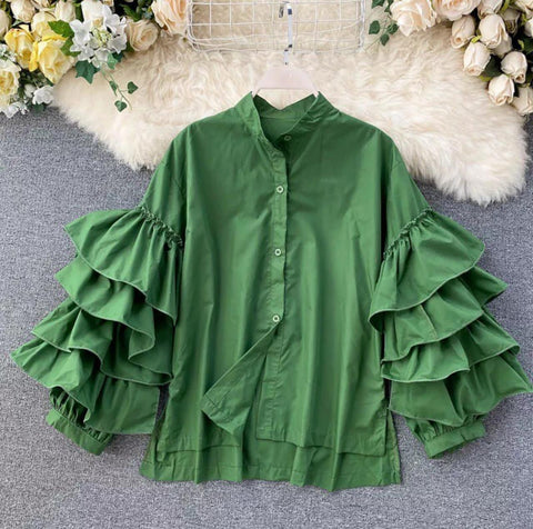 Ruffle Sleeves Shirt