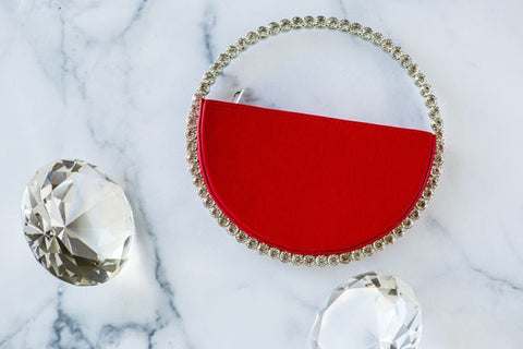 Christina rhinestone round clutch
