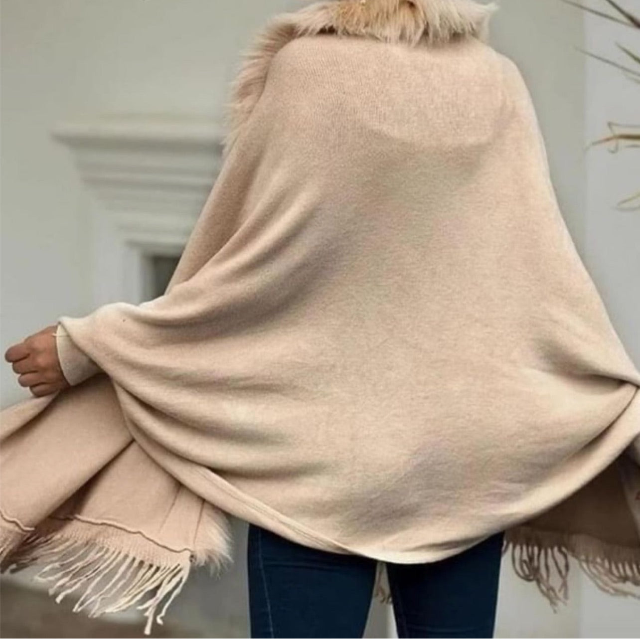 Faux fur shawl