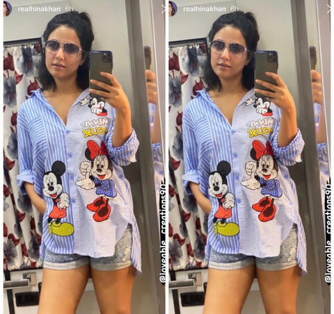Micky Rhinestone Shirt Dress