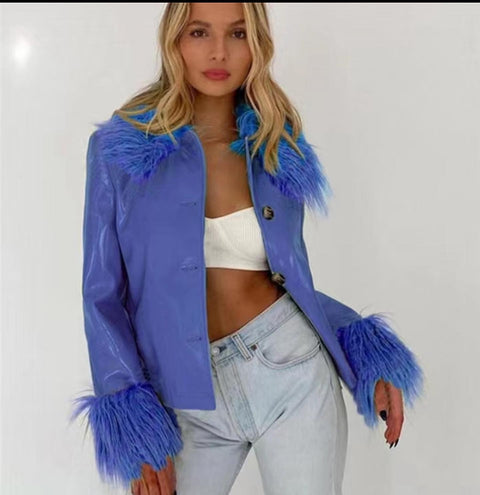 Chyla Leather Fur Jacket