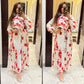 Luxury Floral Ruffle Slit Dress