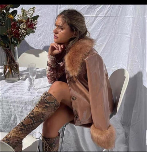 Chyla Leather Fur Jacket