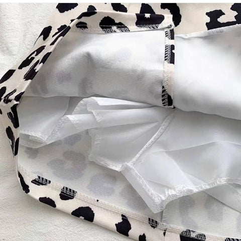Zebra print bag belted skirt