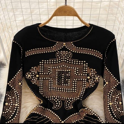 Luxurious Mettalic Beaded Dress