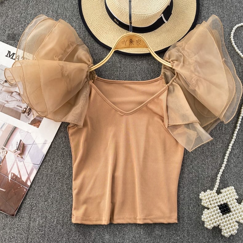 Organza Ruffle Top