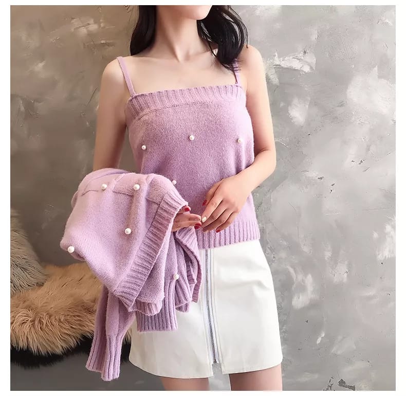 Pearl knitwear two pc set