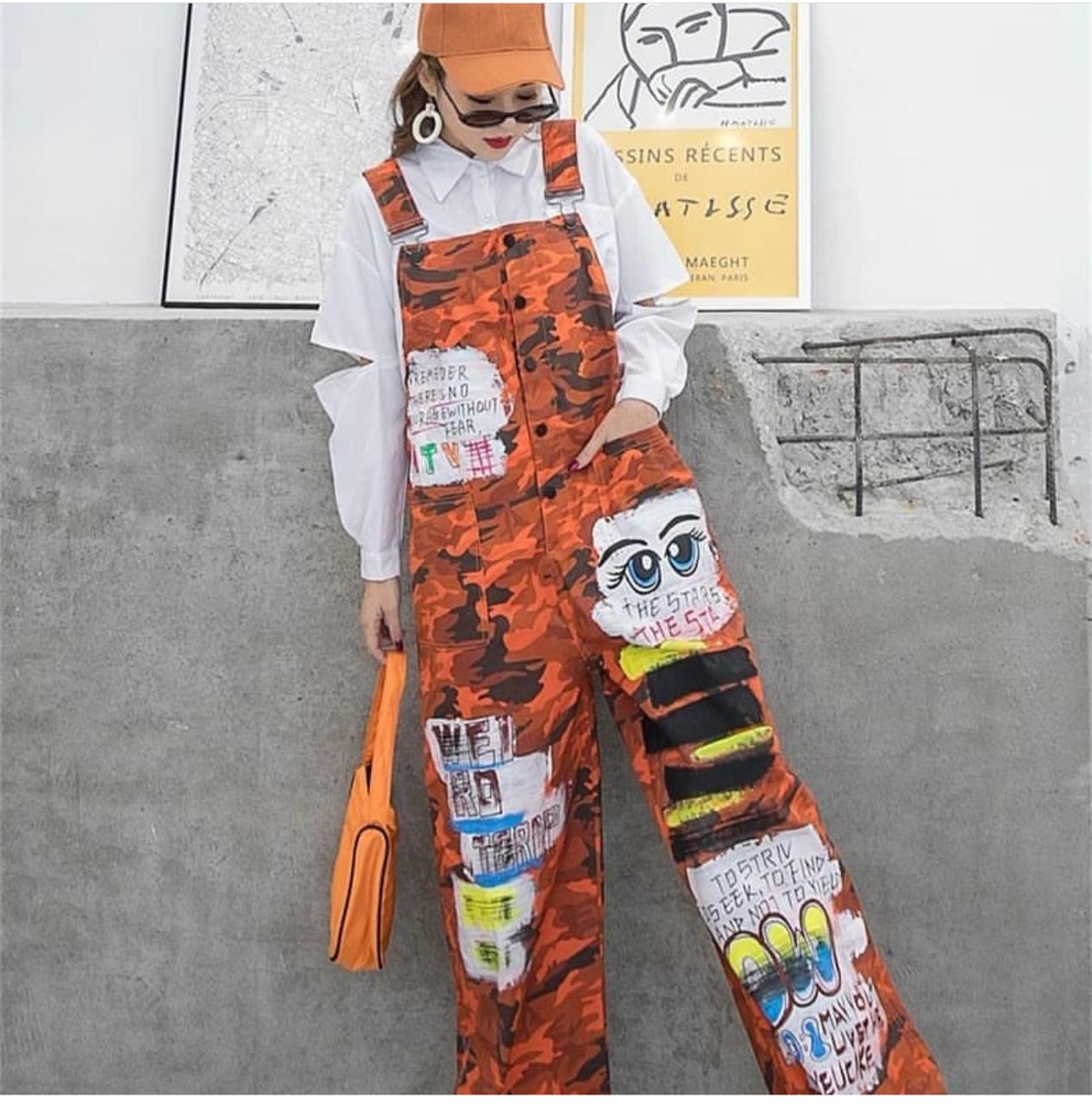 Camouflage Safari Style Overall Jumpsuit