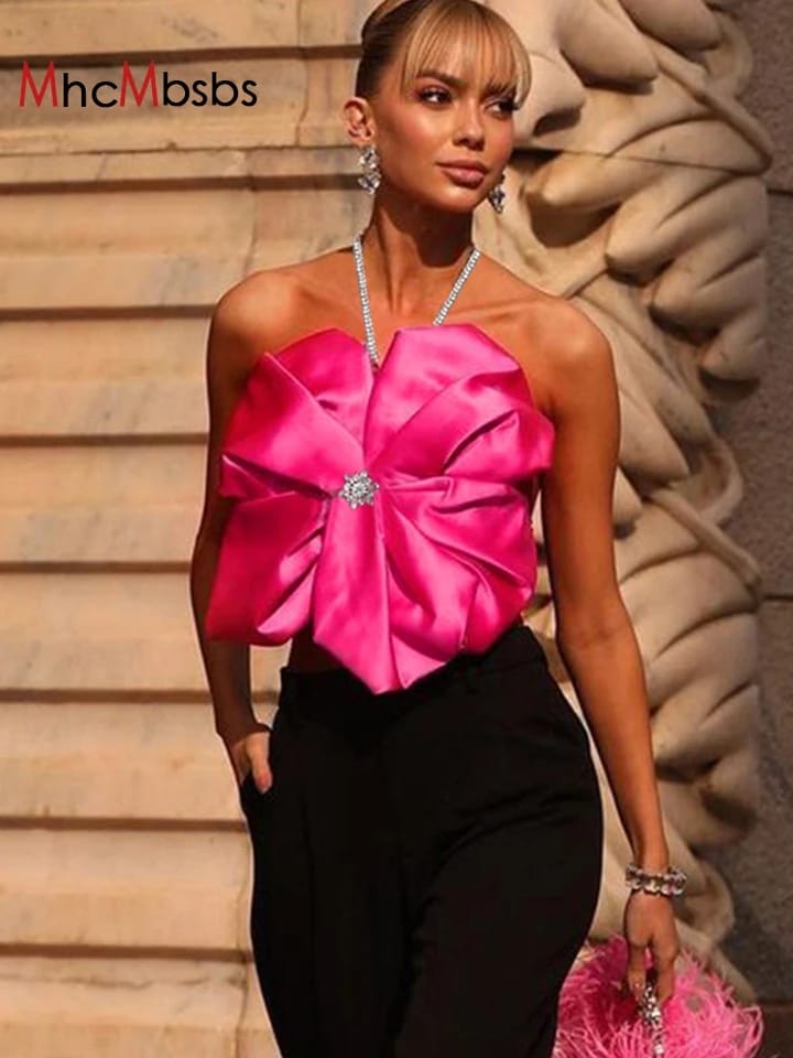 Area Crystal Halter Top