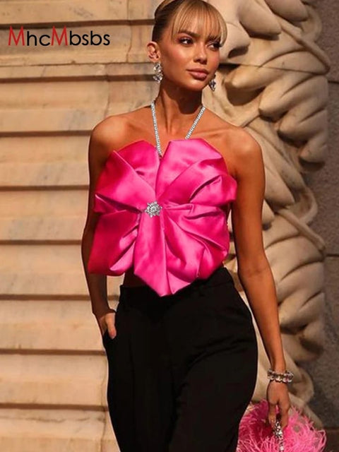 Area Crystal Halter Top