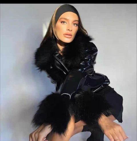 Chyla Leather Fur Jacket