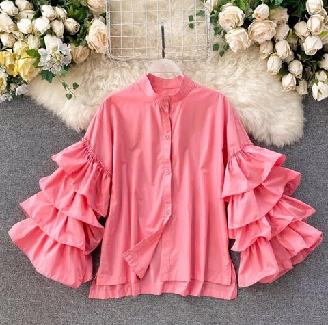 Ruffle Sleeves Shirt