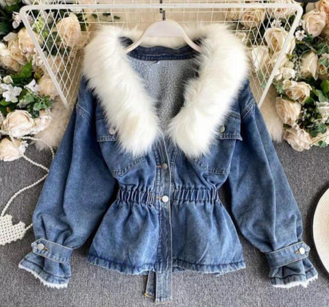 Warm Denim Fur Jacket