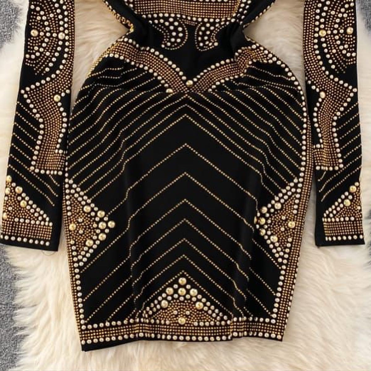 Luxurious Mettalic Beaded Dress