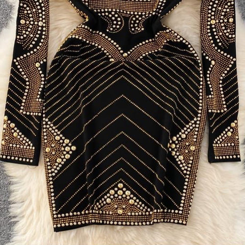 Luxurious Mettalic Beaded Dress