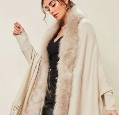 Faux fur shawl