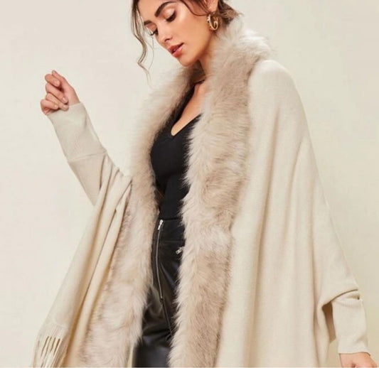 Faux fur shawl