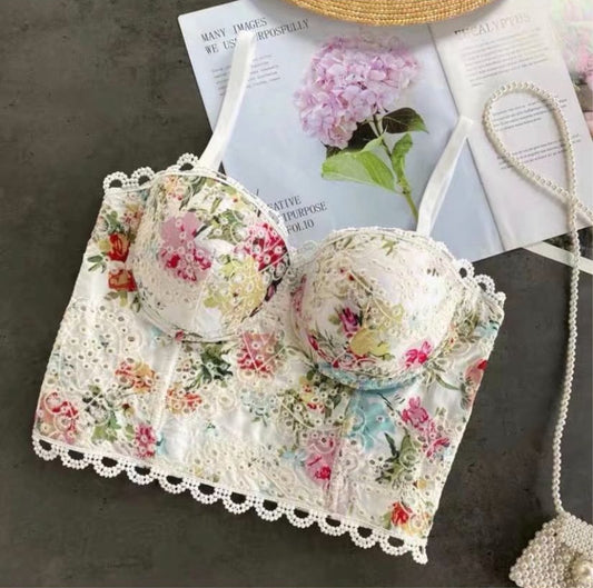 Lace Floral Bustier