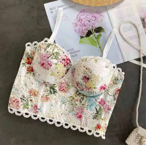 Lace Floral Bustier