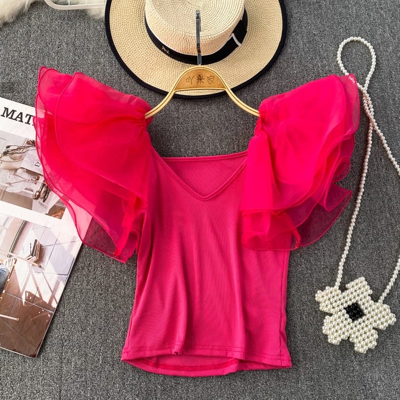 Organza Ruffle Top