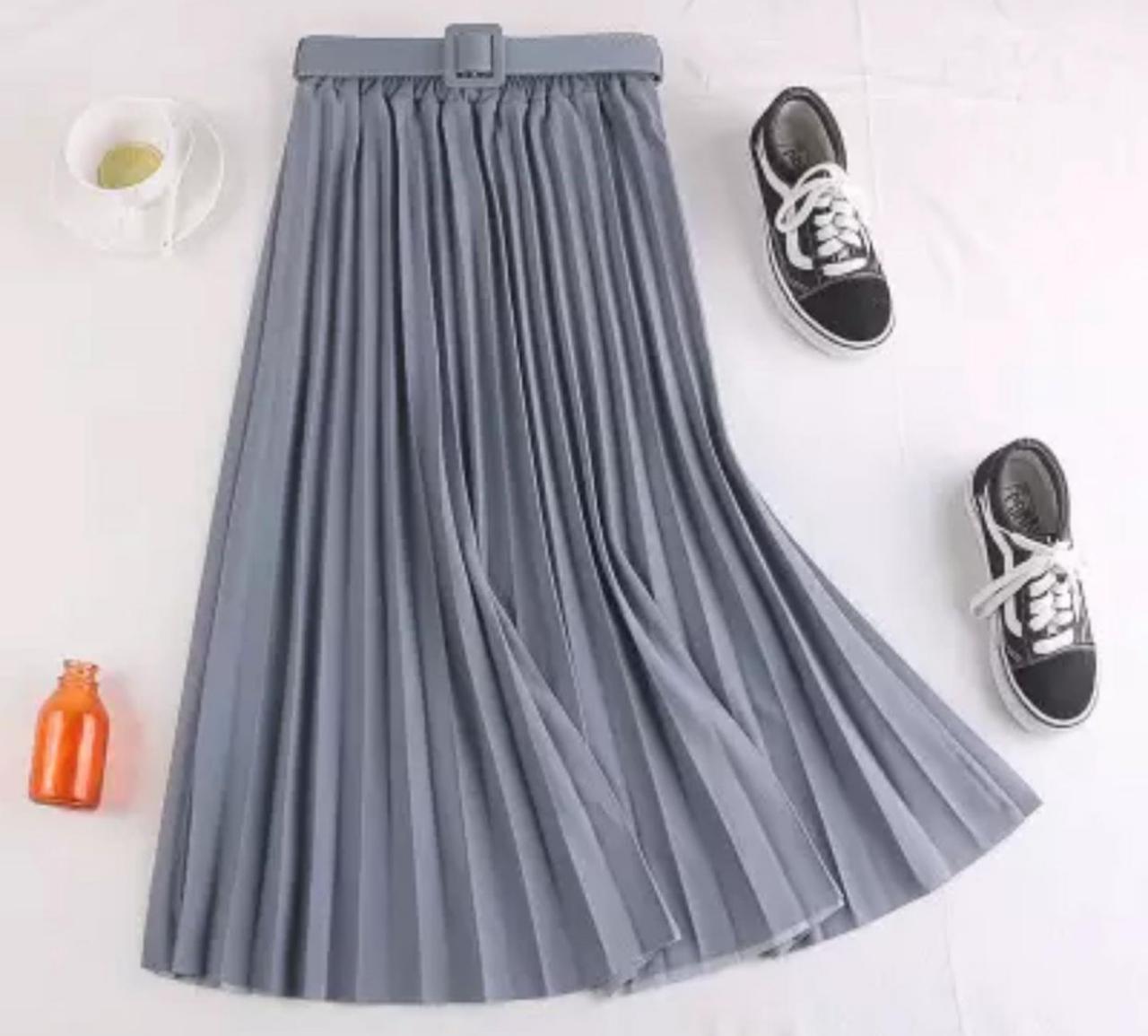 Pleated Skirt With Belt