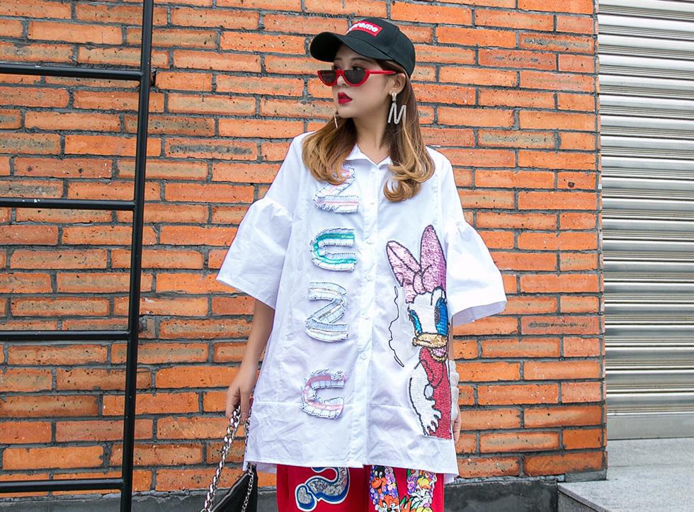 Donuld Duck Shirt Dress