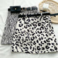 Zebra print bag belted skirt