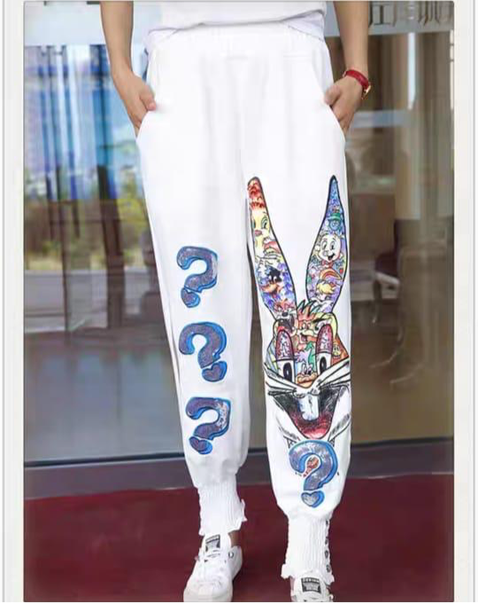 Bunny Embellished Track Pants