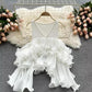 Tropical Draped Ruffle Top