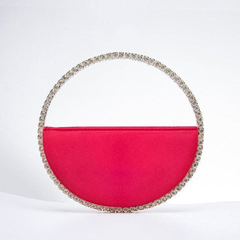 Christina rhinestone round clutch