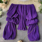 Pleated Puff Sleeves Top