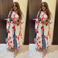Luxury Floral Ruffle Slit Dress