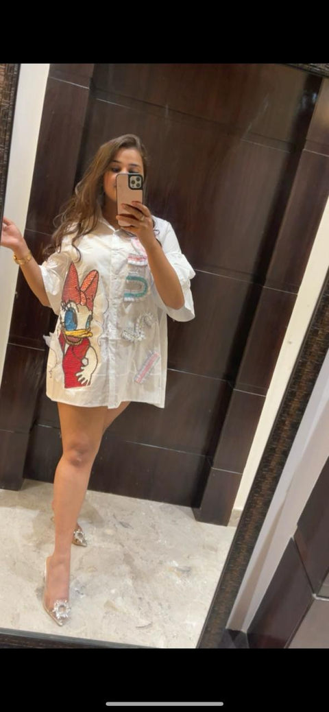 Donuld Duck Shirt Dress