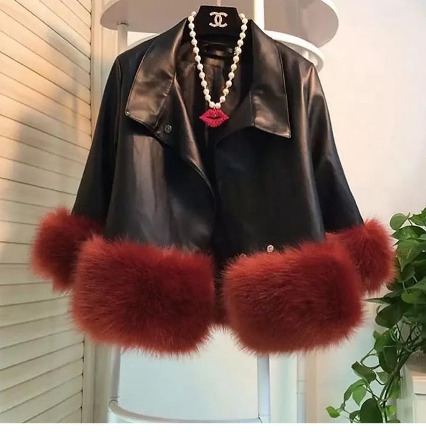 Statement Leather Fur Jacket
