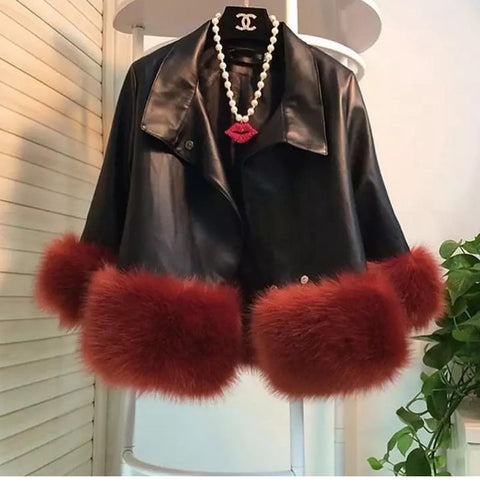 Statement Leather Fur Jacket