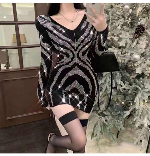 Luxury Rhinestone Party Dress