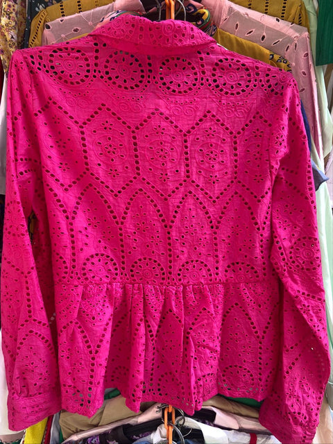 Pink Cutwork Shirt