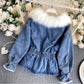 Warm Denim Fur Jacket
