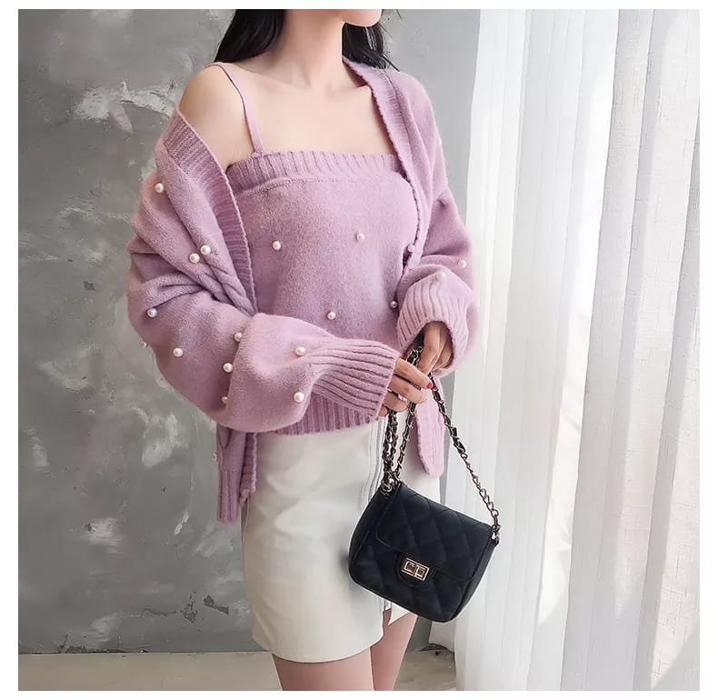 Pearl knitwear two pc set
