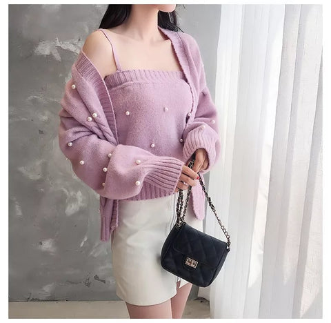 Pearl knitwear two pc set