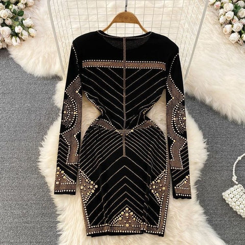 Luxurious Mettalic Beaded Dress